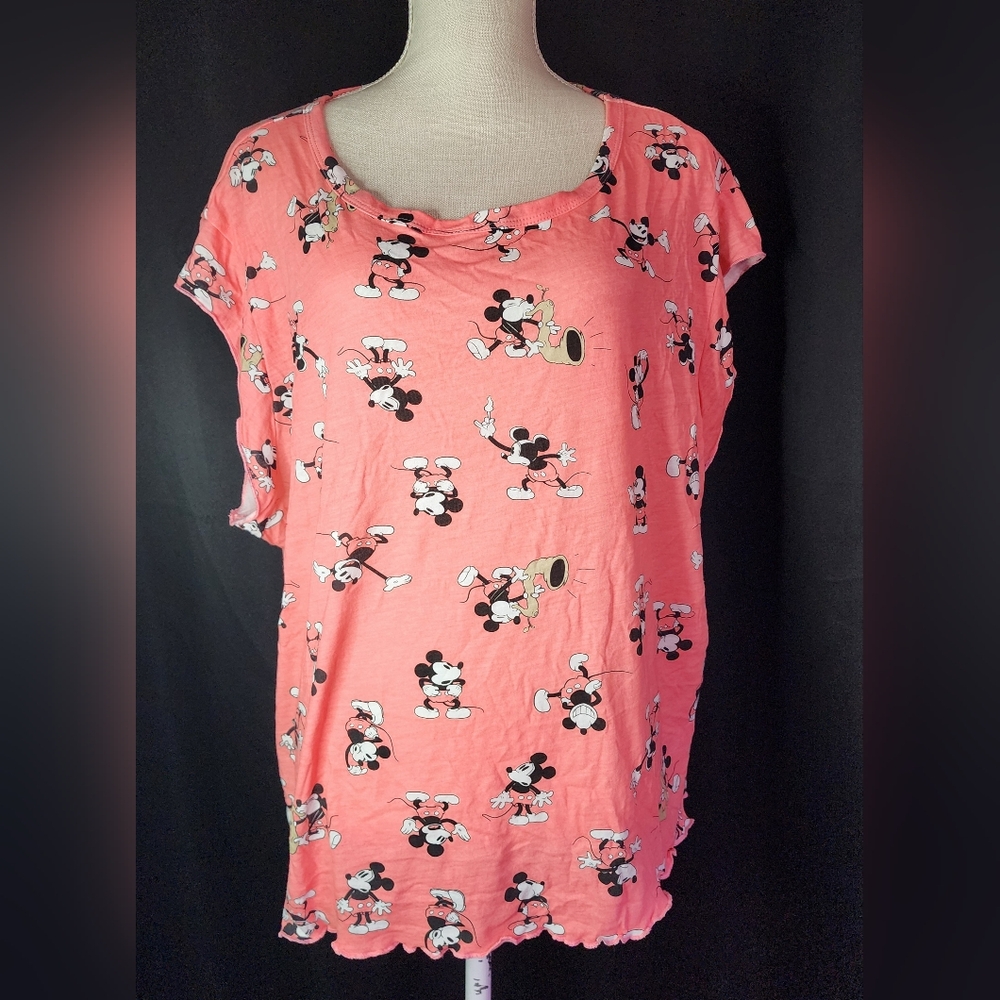 DISNEY Pink Mickey Mouse 3X Pajama Top Only